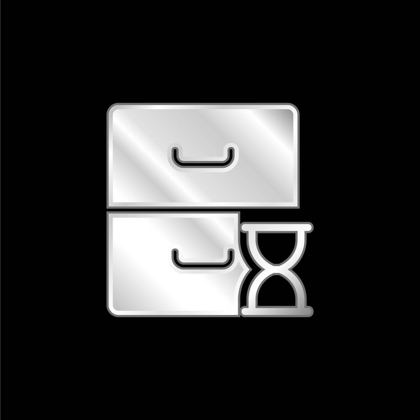 Archive icône métallique argentée - Vecteur, image