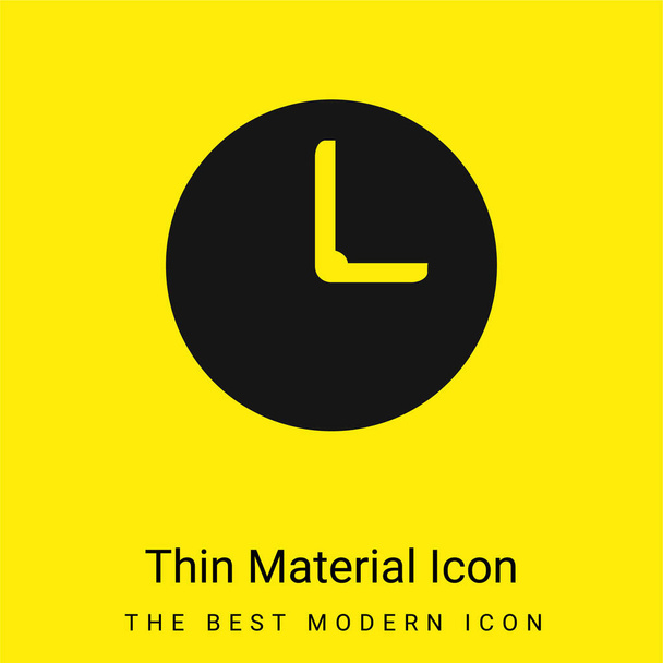 Musta seinäkello minimaalinen kirkkaan keltainen materiaali kuvake - Vektori, kuva