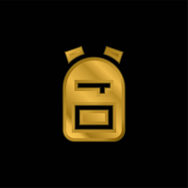 Rucksack vergoldet metallisches Symbol oder Logo-Vektor - Vektor, Bild