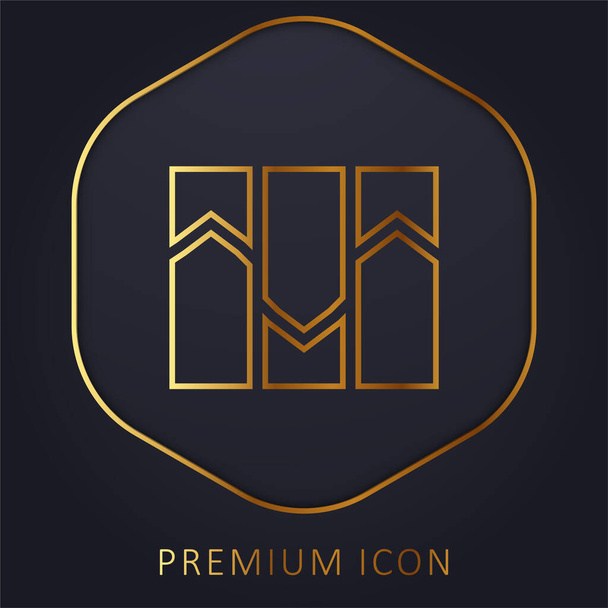 Diagramme à barres ligne d'or logo premium ou icône - Vecteur, image