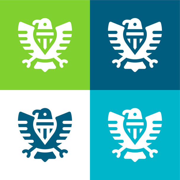 American Flat conjunto de iconos mínimo de cuatro colores - Vector, Imagen