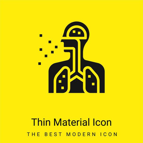 Respirez l'icône minimale de matériau jaune vif - Vecteur, image