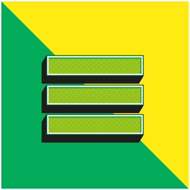 Bar Menu Zielone i żółte nowoczesne logo wektora 3D - Wektor, obraz