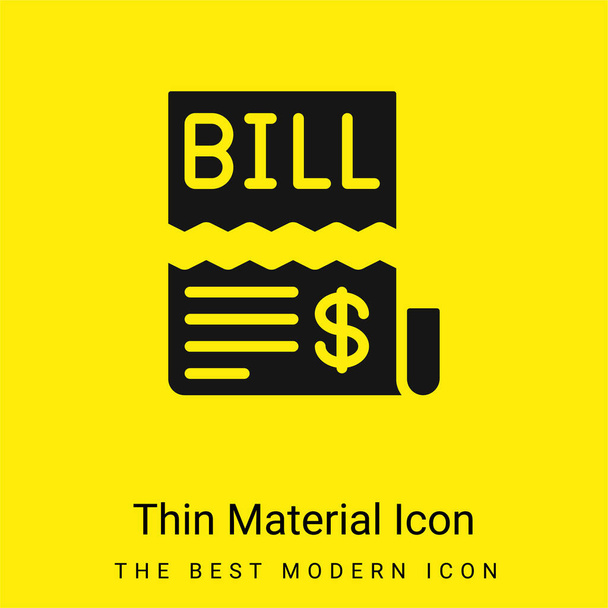 Bill minimaalinen kirkkaan keltainen materiaali kuvake - Vektori, kuva