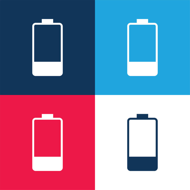 Батарея синього і червоного чотирьох кольорів мінімальний набір піктограм
 - Вектор, зображення