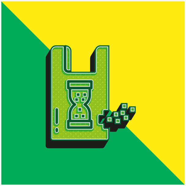 Biodegradabile verde e giallo moderno logo icona vettoriale 3d - Vettoriali, immagini