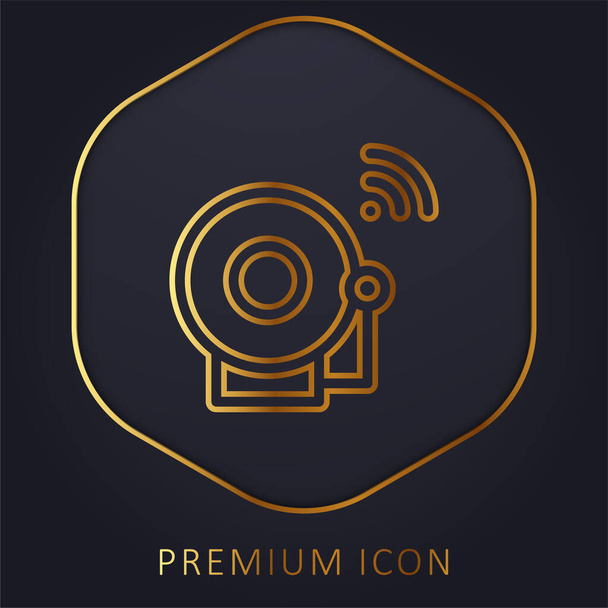 Alarme ligne dorée logo premium ou icône - Vecteur, image