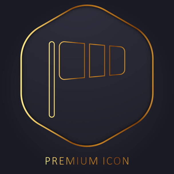 Symbole d'outil de prise de vent noir Ligne d'or logo premium ou icône - Vecteur, image