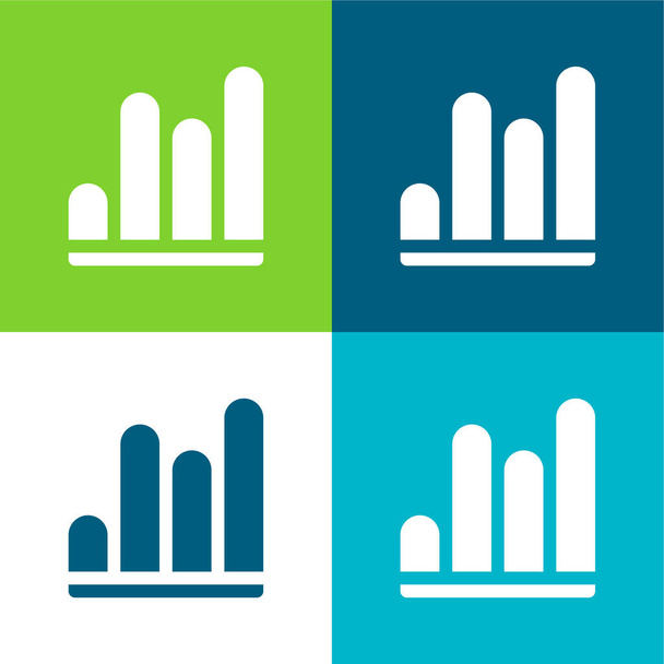 Set di icone minime piatte a quattro colori - Vettoriali, immagini