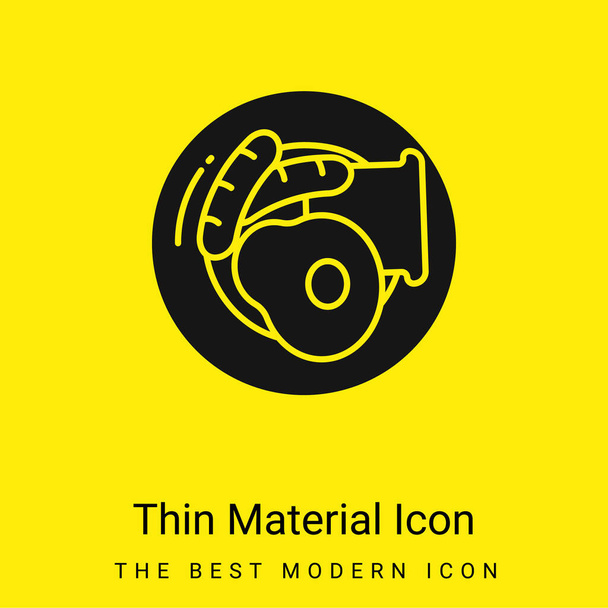Pequeno-almoço ícone material amarelo brilhante mínimo - Vetor, Imagem