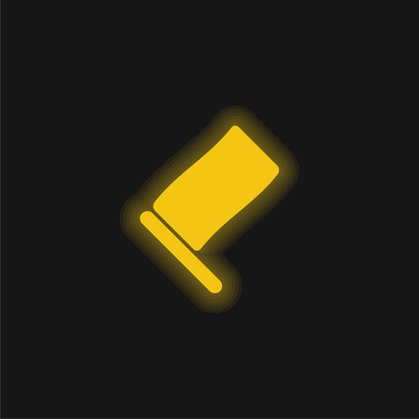 Μαύρη σημαία κίτρινο λαμπερό νέον εικονίδιο - Διάνυσμα, εικόνα