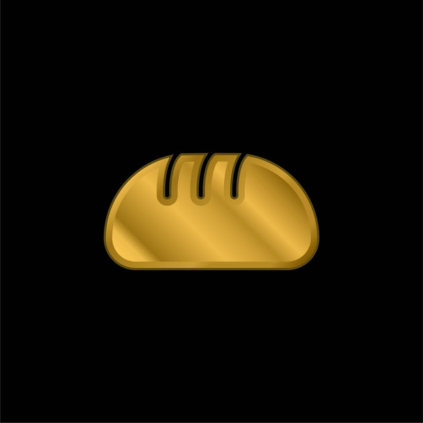 Ekmek altın kaplama metalik simge veya logo vektörü - Vektör, Görsel