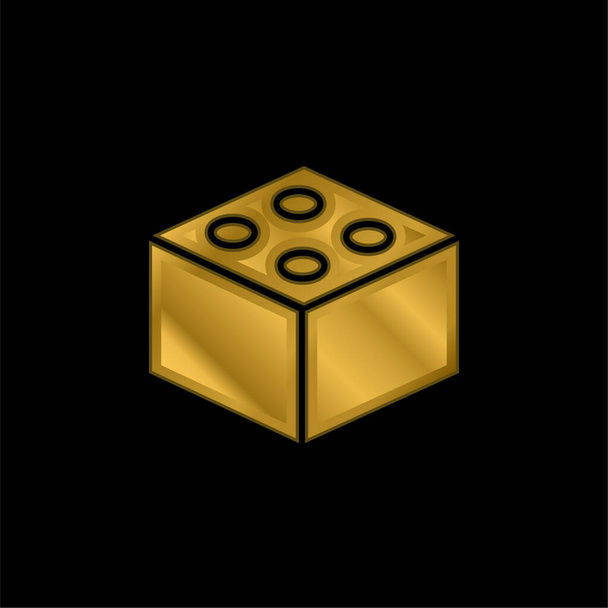 Цегляна золота металева іконка або вектор логотипу
 - Вектор, зображення