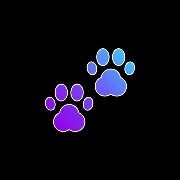 Animal Imprime ícone de vetor gradiente azul - Vetor, Imagem
