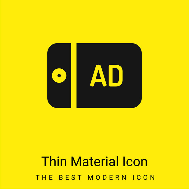 Ad minimální jasně žlutý materiál ikona - Vektor, obrázek