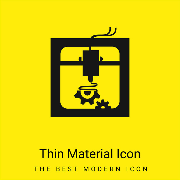 3d Printer Settings Interface Symbol minimal bright yellow material icon - Vector, Image
