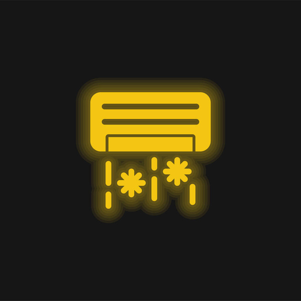 Klimatyzator żółty świecący neon ikona - Wektor, obraz