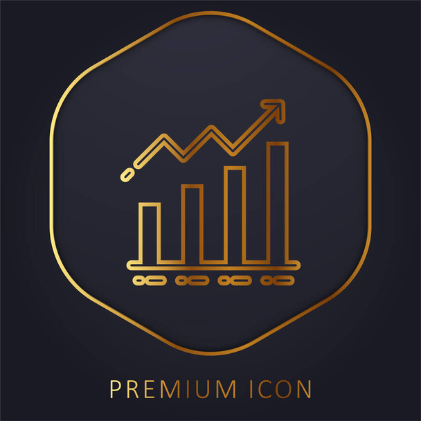 Barre Graphique ligne d'or logo premium ou icône - Vecteur, image