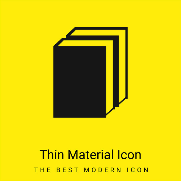 Könyvek minimális fényes sárga anyag ikon - Vektor, kép