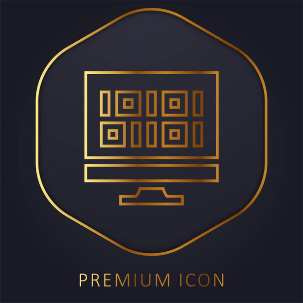 Бинарный код золотой линии премиум логотип или значок - Вектор,изображение