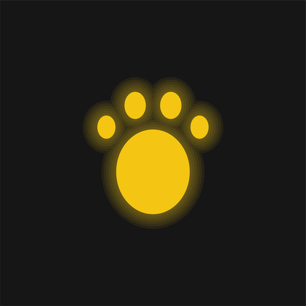 Animal yellow glowing neon icon - Vector, Image