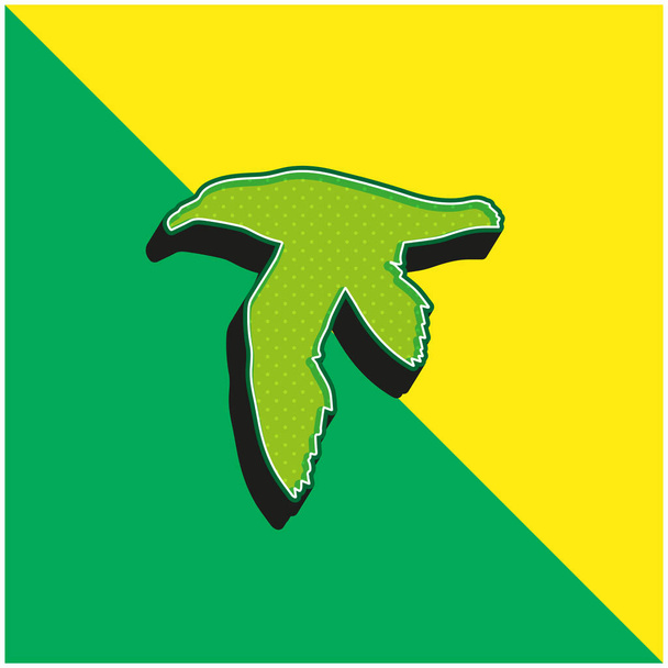 Uccello Petrel Forma Verde e giallo moderno 3d vettore icona logo - Vettoriali, immagini
