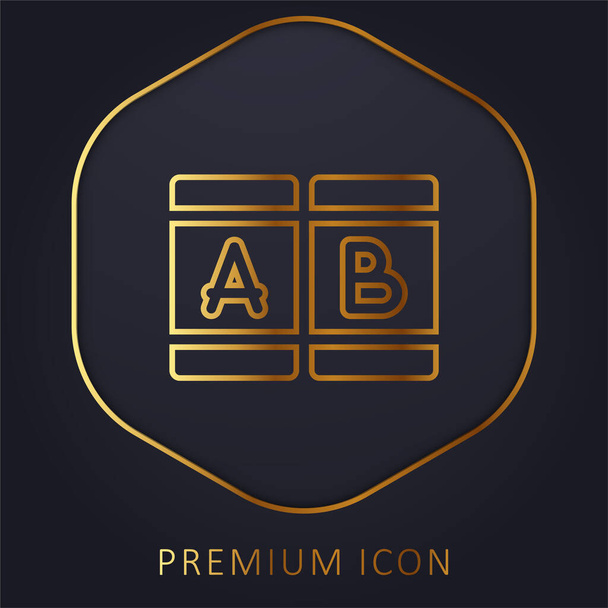 A golden line premium logo or icon - Vector, Image