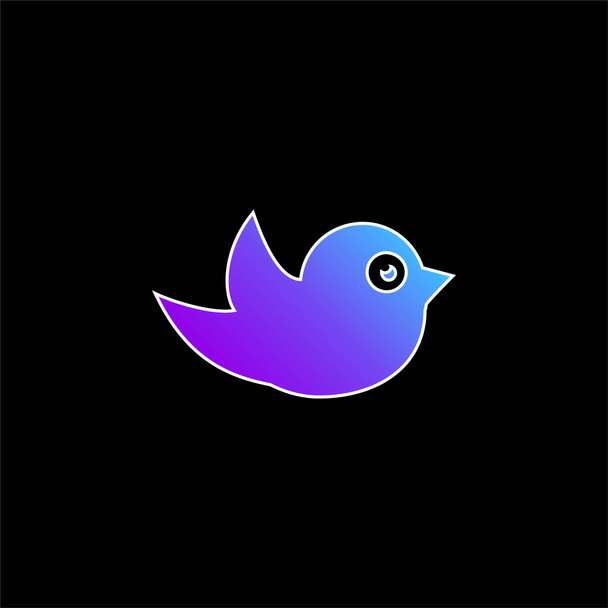 Fekete madár kék gradiens vektor ikon - Vektor, kép