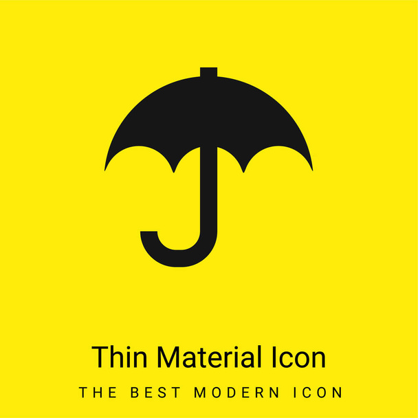 Black Umbrella For Rain minimal bright yellow material icon - Vector, Image