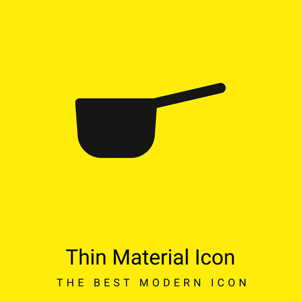 Big Saucepan minimal bright yellow material icon - Vector, Image