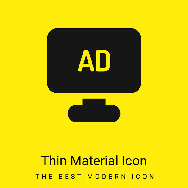 Ad minimal bright yellow material icon - Vector, Image