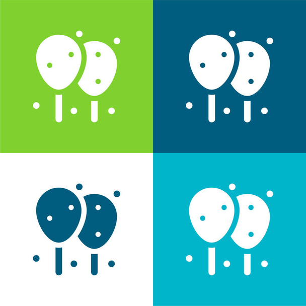Balónky Byt čtyři barvy minimální ikona nastavena - Vektor, obrázek