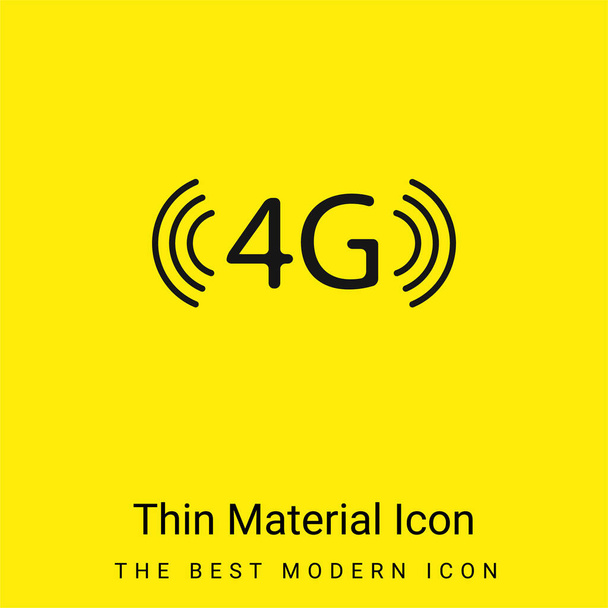 4G Phone Connection Symbol minimal bright yellow material icon - Vector, Image