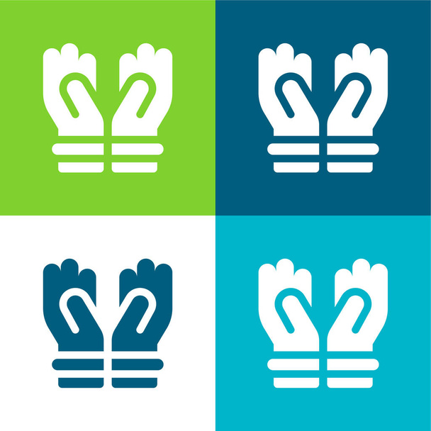 Bless Flat conjunto de iconos mínimos de cuatro colores - Vector, imagen