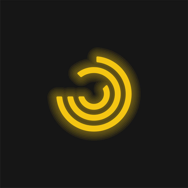 Analiza żółta świecąca ikona neonu - Wektor, obraz