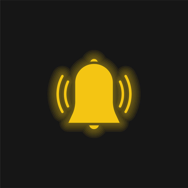 Сигналізація жовтого сяючого неонового значка
 - Вектор, зображення
