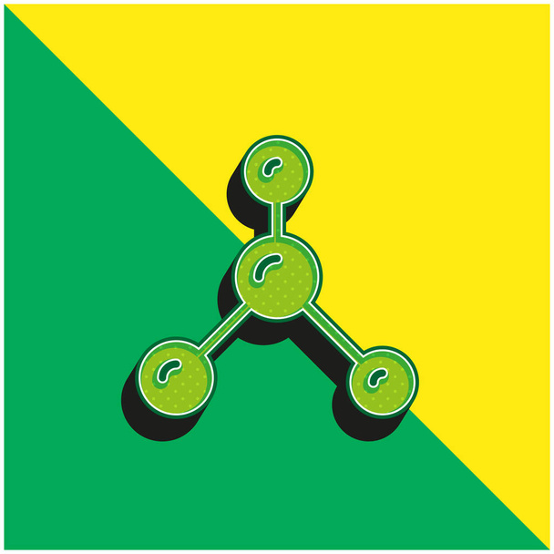 Атоми Зелений і жовтий сучасний 3d Векторний логотип
 - Вектор, зображення