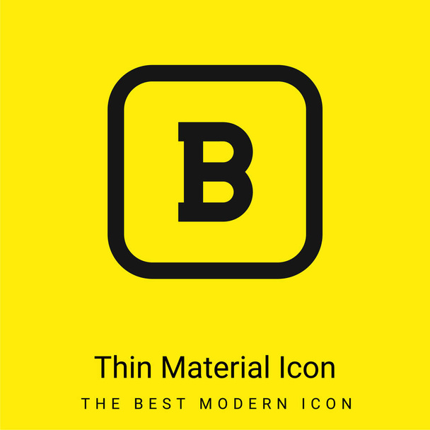 Τολμηρό κουμπί ελάχιστο φωτεινό κίτρινο εικονίδιο υλικού - Διάνυσμα, εικόνα