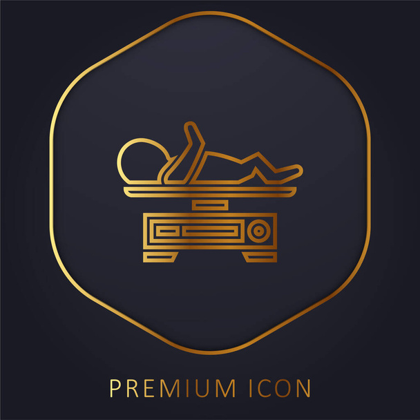 Baby Weight línea dorada logotipo premium o icono - Vector, Imagen