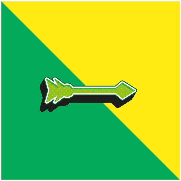 矢印緑と黄色の現代的な3Dベクトルアイコンのロゴ - ベクター画像