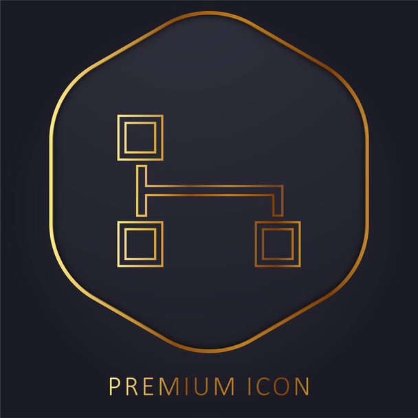Block Scheme Of Squares logo lub ikona złotej linii premium - Wektor, obraz