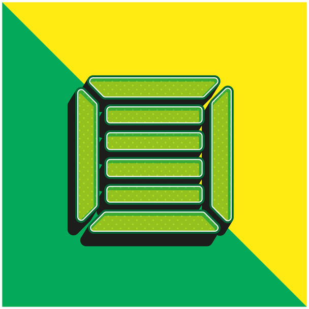 Box Zielony i żółty nowoczesny ikona wektora 3D logo - Wektor, obraz