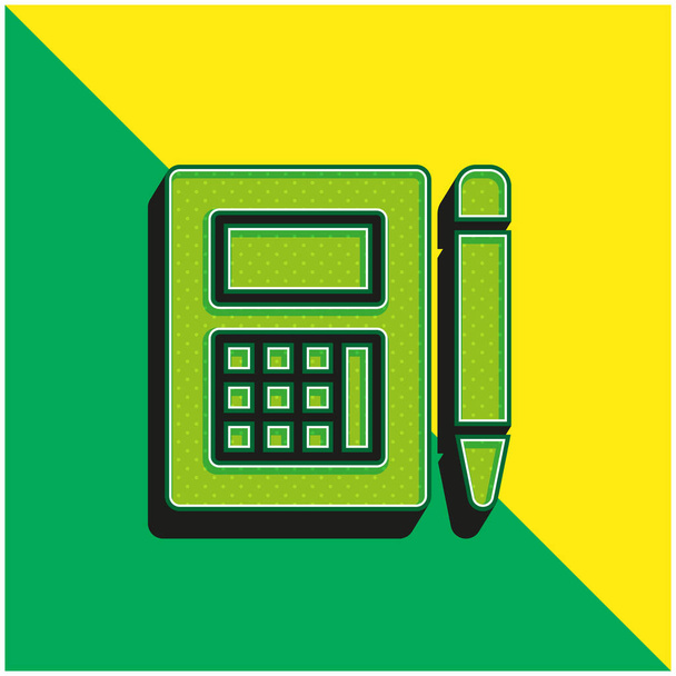 Accounting Groen en geel modern 3D vector pictogram logo - Vector, afbeelding