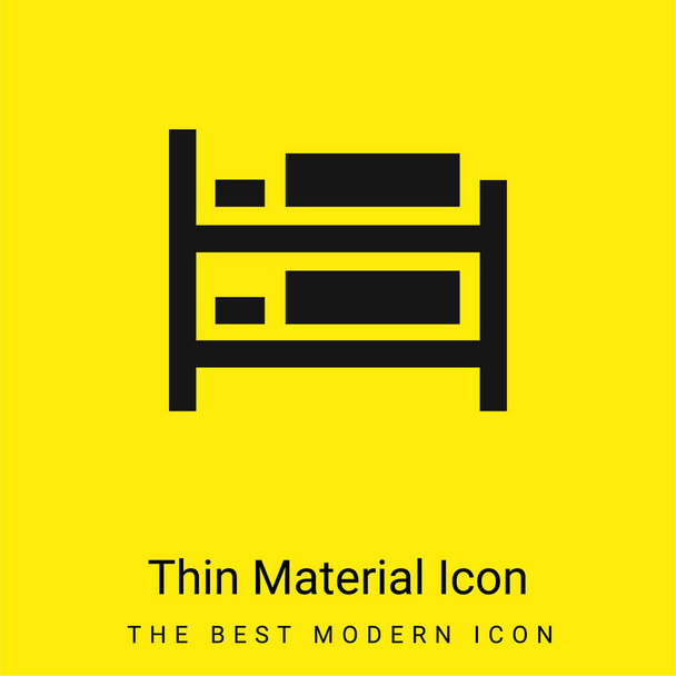 Lůžko minimální jasně žlutý materiál ikona - Vektor, obrázek