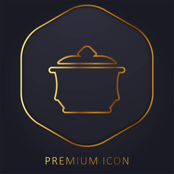 Ánfora línea dorada logotipo premium o icono - Vector, Imagen