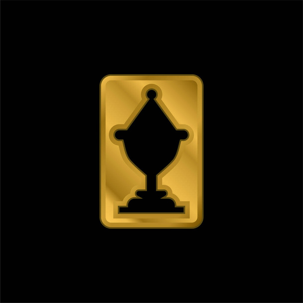 Ace Of Cups icône métallique plaqué or ou vecteur de logo - Vecteur, image