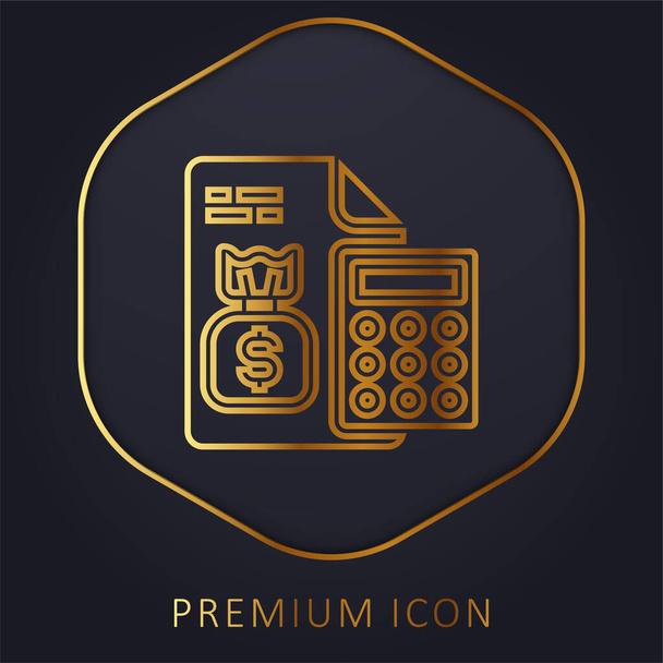 Cuenta de línea dorada logotipo premium o icono - Vector, Imagen