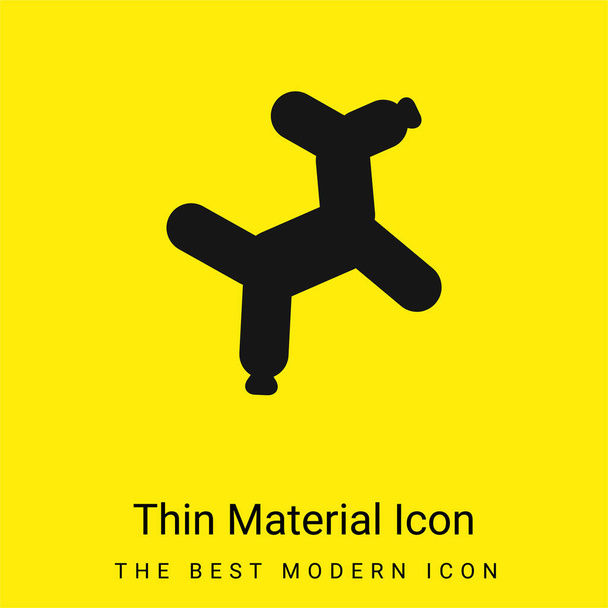 Balon Pies minimalna jasnożółta ikona materiału - Wektor, obraz