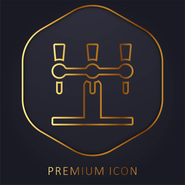 Bierzapfen goldene Linie Premium-Logo oder Symbol - Vektor, Bild