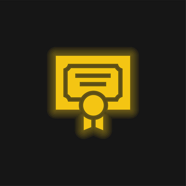 Ocenění žlutá zářící neonová ikona - Vektor, obrázek